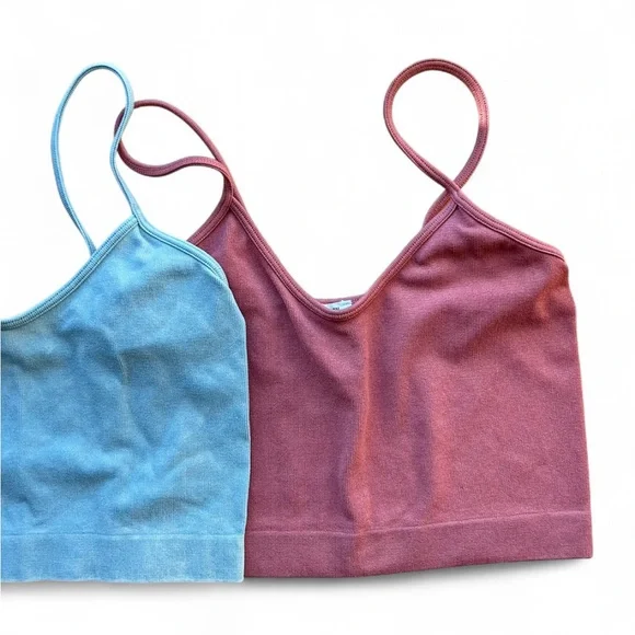 Women's Light Blue and Burgundy Camis - Picture 3 of 7